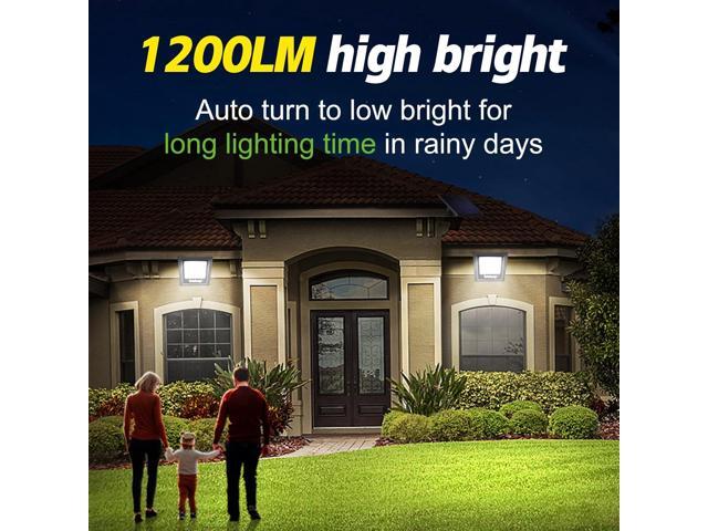 intelamp 4400mAh Solar Flood Lights, 2 Pack Outdoor Solar Security Light Dusk to Dawn Auto On/Off IP65 Waterproof Solar Powered Lights for Porch,...