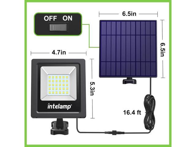 intelamp 4400mAh Solar Flood Lights, 2 Pack Outdoor Solar Security Light Dusk to Dawn Auto On/Off IP65 Waterproof Solar Powered Lights for Porch,...