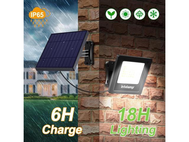 intelamp 4400mAh Solar Flood Lights, 2 Pack Outdoor Solar Security Light Dusk to Dawn Auto On/Off IP65 Waterproof Solar Powered Lights for Porch,...