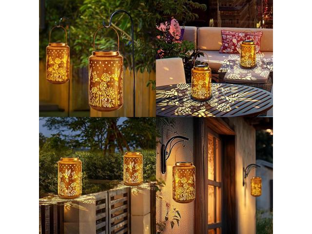 ODEETRONIC 2Pack Hummingbird Solar Lanterns - LED Solar Lantern Lights Outdoor Waterproof, Garden Lantern Lights Birthday Gift for Women, Metal...