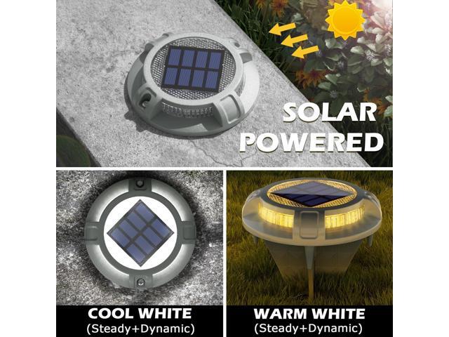 SIEDiNLAR Solar Driveway Lights Outdoor 4 Modes 40 LEDs Deck Driveway Markers Marine Dock Light Waterproof for Walkway Ground Pathway Step Garden...