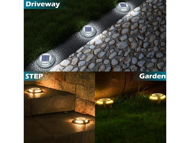 SIEDiNLAR Solar Driveway Lights Outdoor 4 Modes 40 LEDs Deck Driveway Markers Marine Dock Light Waterproof for Walkway Ground Pathway Step Garden...
