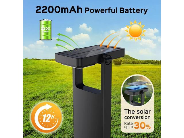 Solar Pathway Lights Outdoor 4 Pack, 360° Adjustable Panel, Multicolor 200LM Solar Powered Path Lights, 12H Lasting, IP65 Waterproof Landscape...