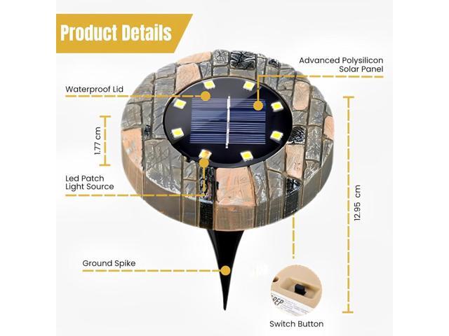 Solar Ground Lights Outdoor Decor - Waterproof LED Outdoor Solar Lights for Yard, Patio, Garden, Pathway, Stair, Deck - Landscape Lighting for...