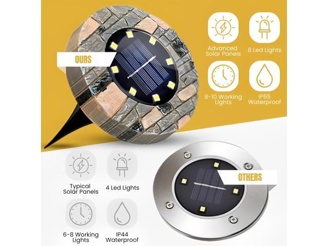 Solar Ground Lights Outdoor Decor - Waterproof LED Outdoor Solar Lights for Yard, Patio, Garden, Pathway, Stair, Deck - Landscape Lighting for...