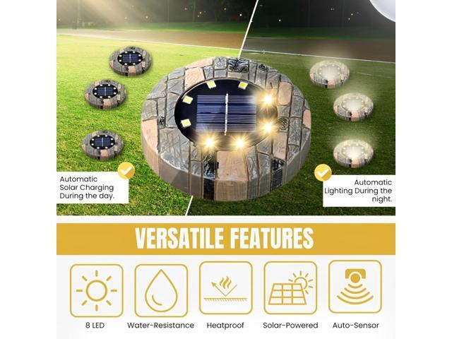 Solar Ground Lights Outdoor Decor - Waterproof LED Outdoor Solar Lights for Yard, Patio, Garden, Pathway, Stair, Deck - Landscape Lighting for...