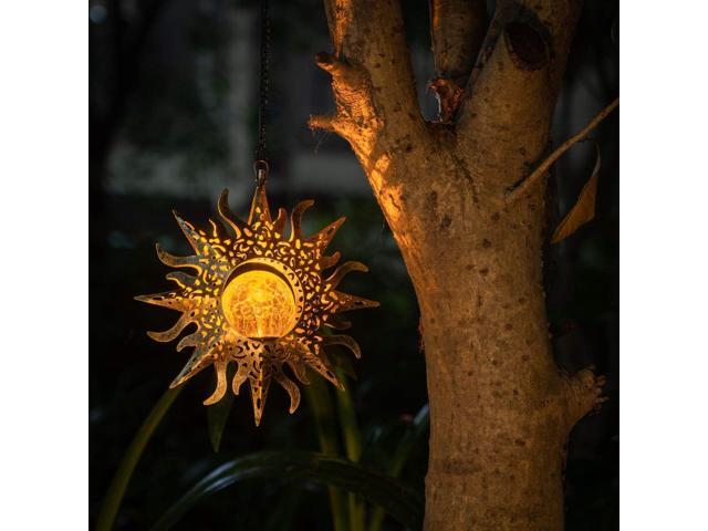 Solar Lights Outdoor Garden Decor Hanging Lanterns Decoration Metal Sunflower Gifts Waterproof for Yard Clearance Front Porch Lawn Driveway Patio...