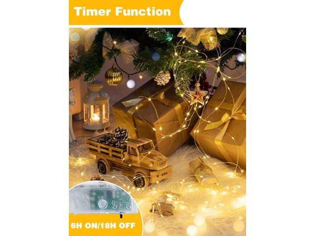 4 Pack 60 LED Fairy Lights Battery Operated with Timer, 20FT Waterproof Twinkle Lights Indoor Outdoor, Cuttable String Lights for Bedroom, Wedding,...