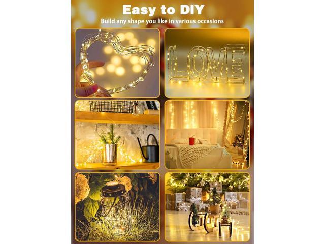 4 Pack 60 LED Fairy Lights Battery Operated with Timer, 20FT Waterproof Twinkle Lights Indoor Outdoor, Cuttable String Lights for Bedroom, Wedding,...