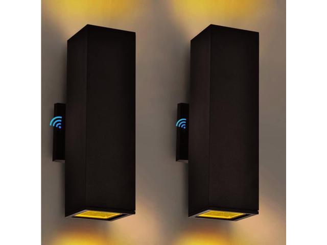 Up and Down Lights Outdoor Wall Light Dusk to Dawn, Exterior Light Fixture Wall Mount 2 Pack, Matte Black Front Porch Light, IP65 Outdoor Wall...