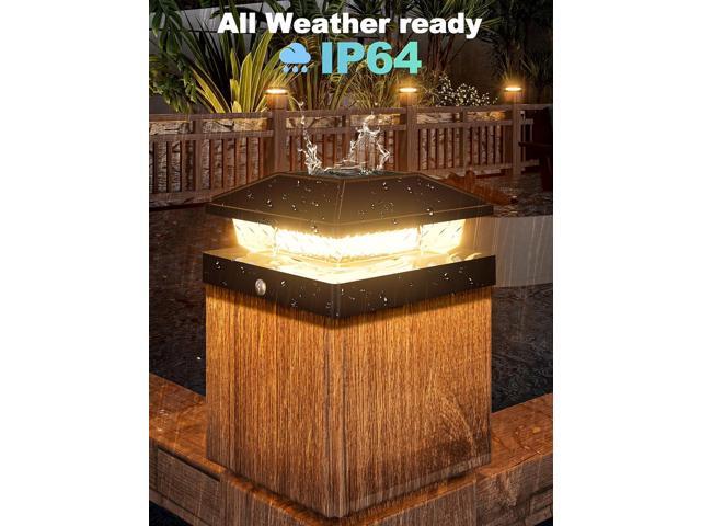 VOLISUN 4x4 Solar Fence - Post Cap Lights 12pack Outdoor Waterproof, Black Deck Post Cap Light with Warm White,for 4x4 Wooden/4x4 Vinyl