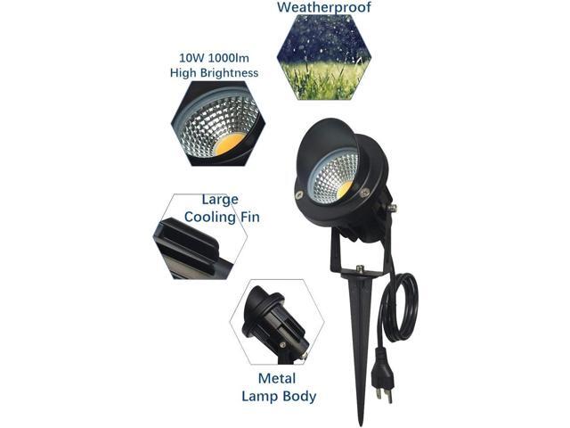 LED Outdoor Spotlight Flag Light 120V 10W Waterproof Spot Lights for Yard Flagpole House Tree Plug in Christmas Landscape Lighting (10W, Warmwhite)