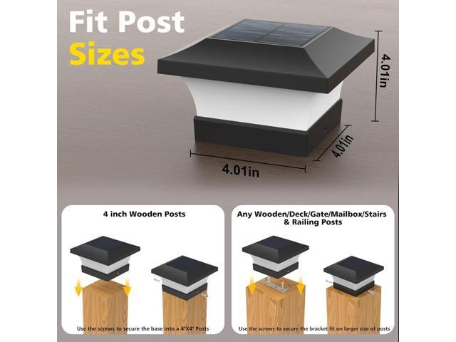 T-SUN Solar Post Lights, Outdoor Waterproof LED Lights for 4x4 Wooden Posts, Deck, Fence, Garden, Mailbox Eco-Friendly, Made from Recycled...