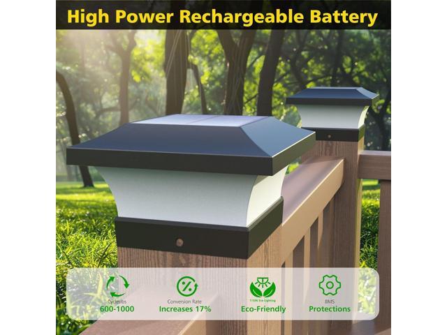 T-SUN Solar Post Lights, Outdoor Waterproof LED Lights for 4x4 Wooden Posts, Deck, Fence, Garden, Mailbox Eco-Friendly, Made from Recycled...