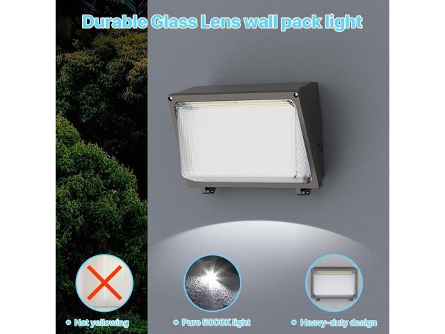 HYPERLITE LED Wall Pack Light: 120W 18000LM Glass Lens Wall Pack LED Exterior Light, Wall Pack Lights Outdoor LED Daylight 5000K for Area Yard...