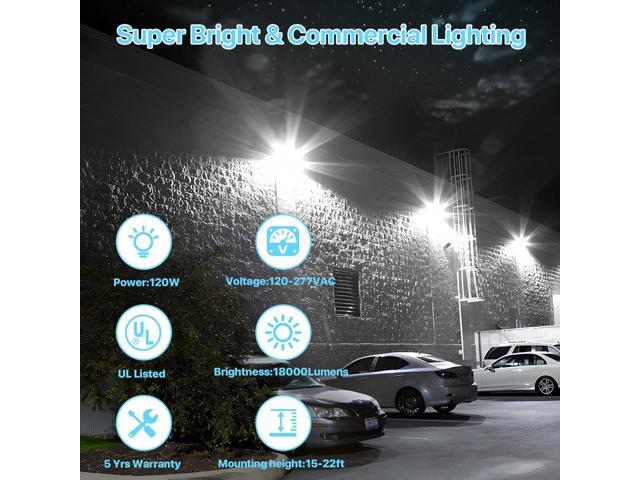 HYPERLITE LED Wall Pack Light: 120W 18000LM Glass Lens Wall Pack LED Exterior Light, Wall Pack Lights Outdoor LED Daylight 5000K for Area Yard...
