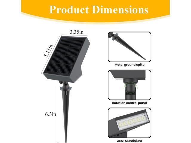 Solar Pathway Lights Outdoor, Dimmable Solar Spot Light IP65 Waterproof, 500LM 3000K Solars Outdoor Lighting for Walkway Landscape Lawn Yard