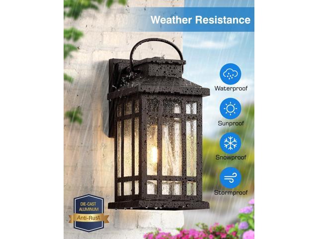 Outdoor Light Fixture, Dusk to Dawn Outside Lights for House, Brown Outside Sconce Lighting, Oil Rubbed Bronze Exterior Porch Lights Wall Mount,...