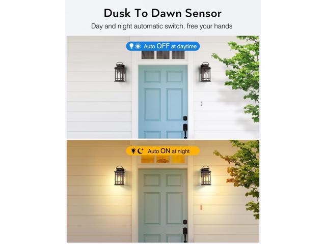 Outdoor Light Fixture, Dusk to Dawn Outside Lights for House, Brown Outside Sconce Lighting, Oil Rubbed Bronze Exterior Porch Lights Wall Mount,...