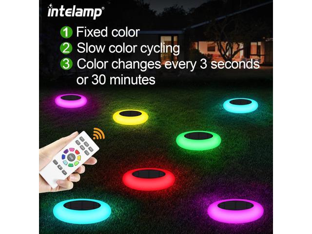 intelamp Solar Lights Outdoor, 6Pack Solar Garden Lights with Remote Control, Pathway Light Waterproof Color Changing for Yard Lawn Patio Pathway...