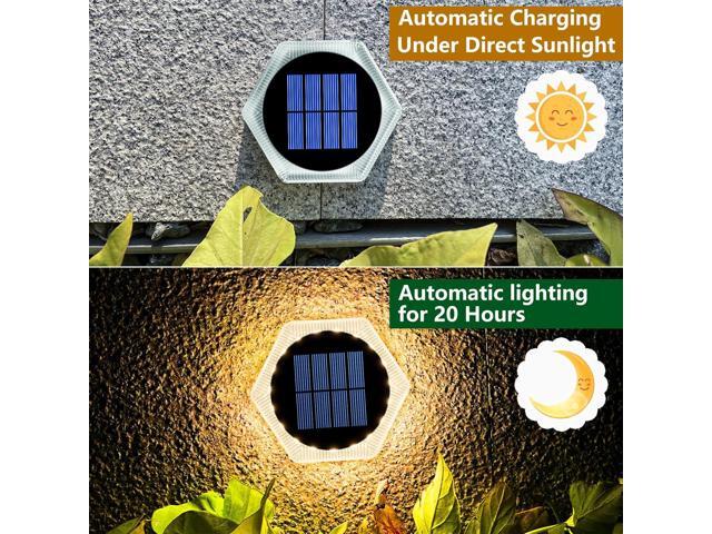 YiLaie Solar Deck Dock Lights Hexagon Warm White Step Lights Outdoor Waterproof Solar Powered for Driveway Post Fence Stairs Yard Patio Pathway...