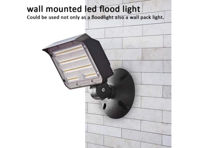 60W LED Flood Light with Knuckle, Outdoor Security Fixture Dusk-to-Dawn Photocell 5000K 7,800lm(300W Equivalent) 100-277V IP65 Waterproof with Base...