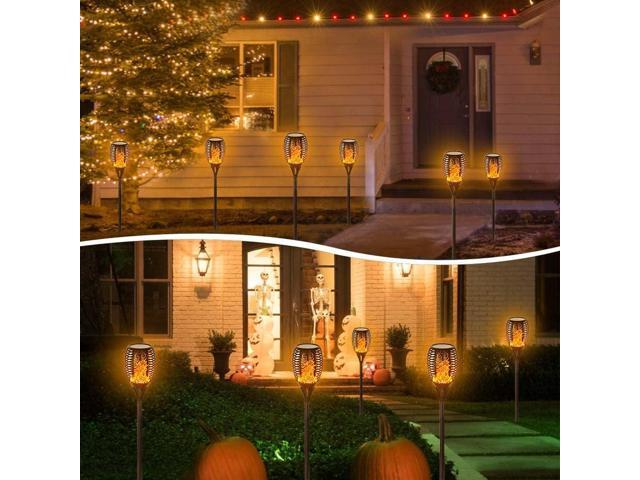 EOYIZW Solar Lights Outdoor 4 Pack, 99 LEDs Solar Torch Light with Flickering Flame- IP65 Waterproof Solar Garden Lights, Solar Powered Outdoor...