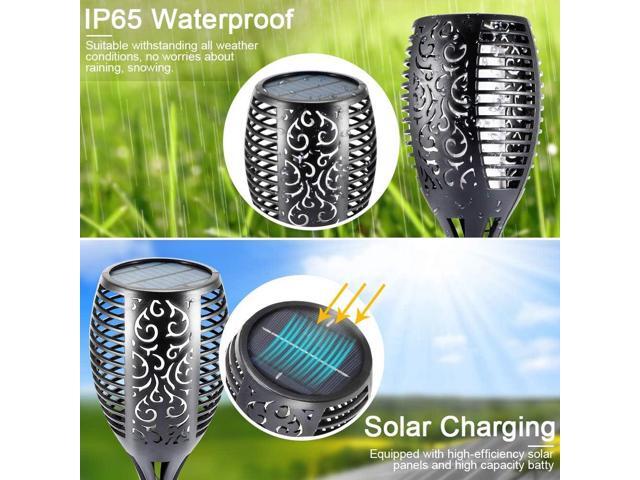 EOYIZW Solar Lights Outdoor 4 Pack, 99 LEDs Solar Torch Light with Flickering Flame- IP65 Waterproof Solar Garden Lights, Solar Powered Outdoor...