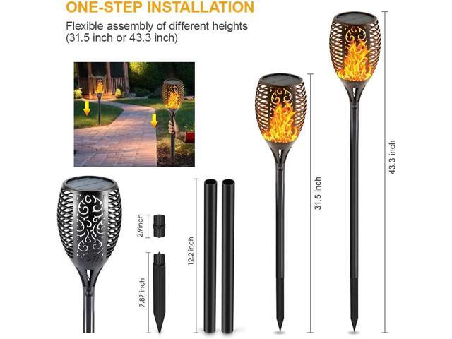 EOYIZW Solar Lights Outdoor 4 Pack, 99 LEDs Solar Torch Light with Flickering Flame- IP65 Waterproof Solar Garden Lights, Solar Powered Outdoor...