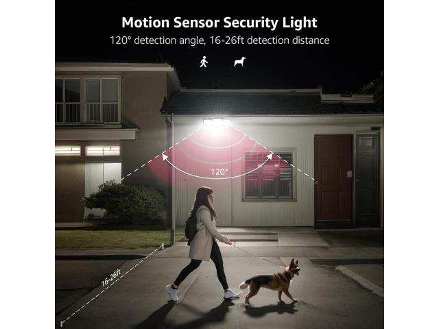 Solar Lights for Outside, WL5000 Motion Activated Security Lights, Separate Solar Panel, 3 Adjustable Head 270° Wide Lighting Angle, IP65...