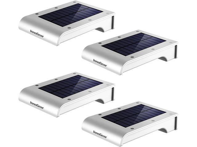 InnoGear Gutter Lights, 24 LEDs Outdoor Solar Lighting Wall Mount Motion Sensor for Security, IP65 Waterproof for Yard Porch Patio, Pack of 4