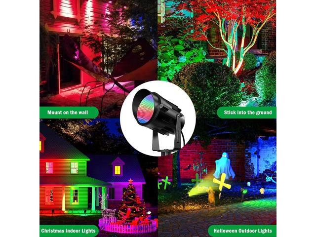 Halloween Spot Lights Outdoor RGB Spotlight 12W Color Changing Landscape Lights with Remote for Tree Yard Garden Pathway 120V Waterproof Landscape...