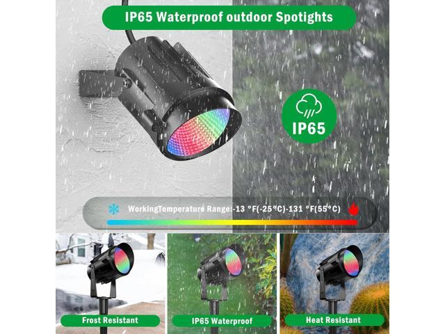 Halloween Spot Lights Outdoor RGB Spotlight 12W Color Changing Landscape Lights with Remote for Tree Yard Garden Pathway 120V Waterproof Landscape...