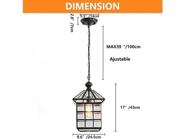Milaii Copper Bronze Outdoor Pendant Light Fixtures, Exterior Lantern Pendant Lighting Oil Rubbed Bronze Waterproof Hanging Porch Light with Clear...