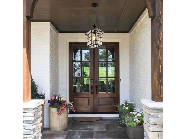 Milaii Copper Bronze Outdoor Pendant Light Fixtures, Exterior Lantern Pendant Lighting Oil Rubbed Bronze Waterproof Hanging Porch Light with Clear...