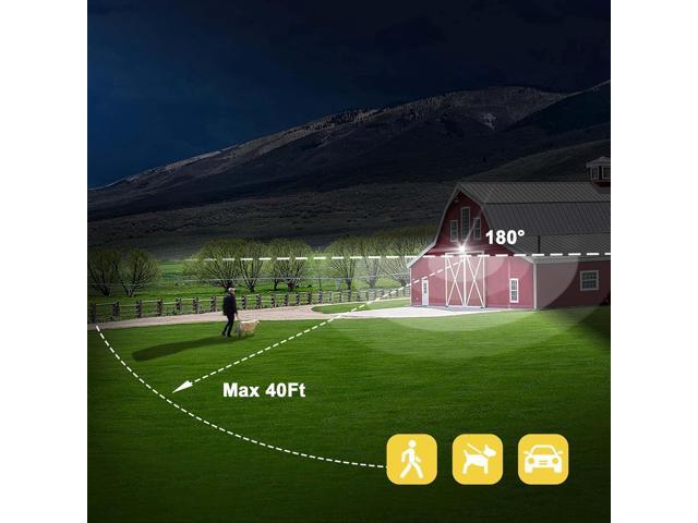 LED Motion Sensor Outdoor Light, 16W 1900LM 5000K Daylight, IP65 Waterproof Flood Lights, 2 Head Dusk to Dawn Motion Detected Security Light for...