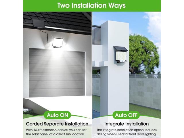 Solar Lights Outdoor Waterproof, 186 Bright LEDs Dusk to Dawn Motion Security Flood Lights with Remote for Outside, Garage,Yard,Patio, 4 Pack