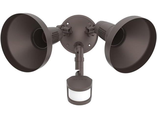 HALO 180° Motion Activated Sensor Outdoor Security Flood Light with Lamp Cover, Bronze