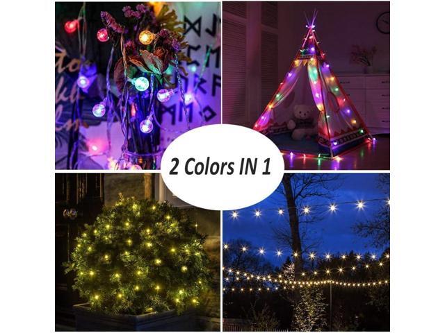 Mocalido 40ft Globe String Lights Battery Operated Outdoor, 80 LEDs Hanging Lights with Remote, Warm White & Multicolor Waterproof Fairy Lights for...