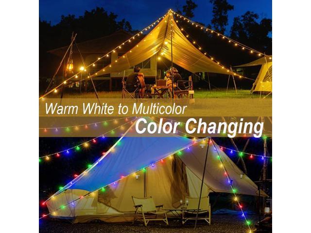 Mocalido 40ft Globe String Lights Battery Operated Outdoor, 80 LEDs Hanging Lights with Remote, Warm White & Multicolor Waterproof Fairy Lights for...
