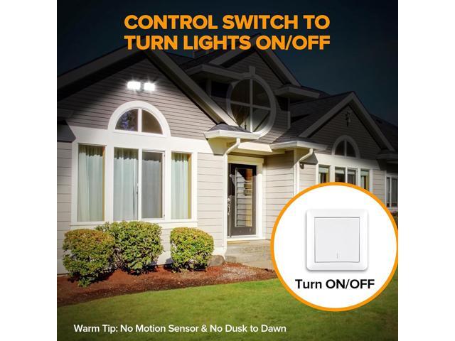 LUTEC 32W 3500LM Integrated Dual-Head LED Flood Light Outdoor,Switch Controlled LED Security Light,5000K Wall Mount Exterior Flood Light,P65...