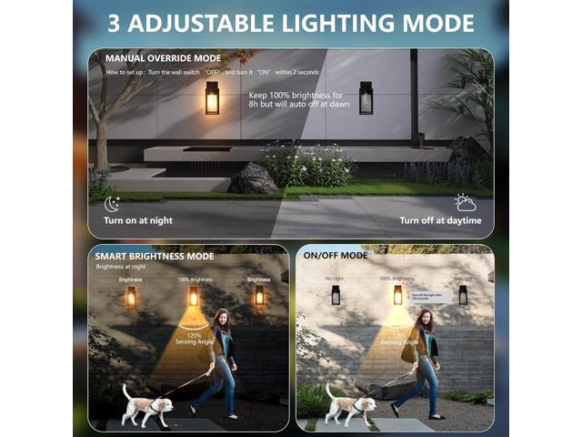 Dawn to Dusk Outdoor Sensor Motion Sensor Light Fixture Waterproof Porch Lights Anti-Rust Exterior Wall Mount Light Outdoor Wall Lantern for Patio...