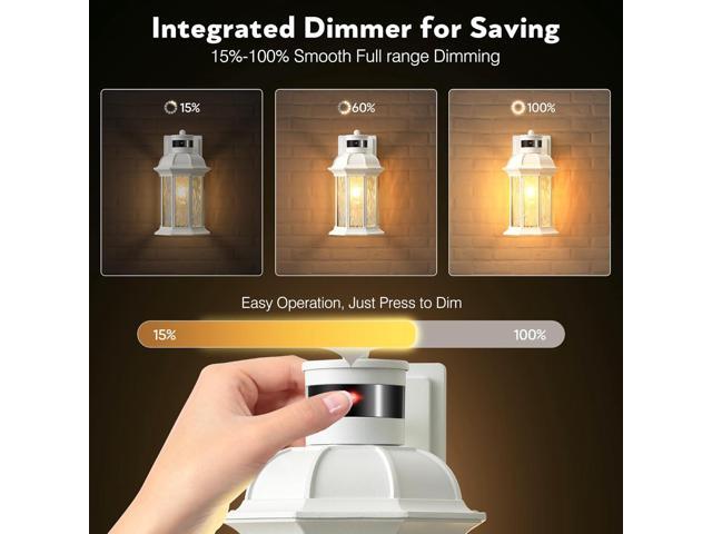 VIANIS 2-Pack Motion Sensor Outdoor Lights for House, White Garage Light Wall Mount Lantern, Modern Exterior LED Wall Lights Fixtures with Ripple...
