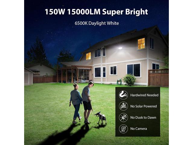 iMaihom 150W Motion Sensor Light Outdoor, 15000LM 6500K LED Security Floodlights, 3 Adjustable Head Motion Detection Light IP65 Waterproof for Yard...