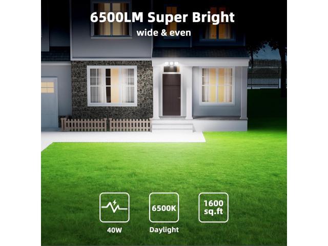 LED Motion Sensor Outdoor Lights, 6500LM, 270° 72FT Detected Range, Dusk to Dawn, 5000K, IP65 Waterproof Flood Lights Outdoor, 3 Head Motion...