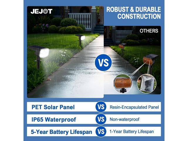 Solar Lights Outdoor Waterproof IP65, Super Bright LED, 2CCT 4 Lighting Modes 3000K/6500K Selectable, Solar Powered Yard Garden Solar Spot Lights...