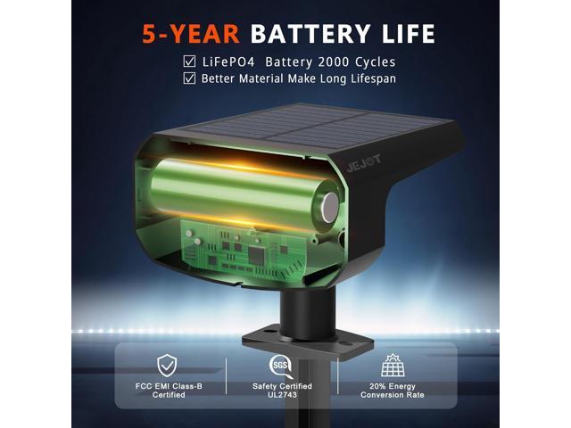 Solar Lights Outdoor Waterproof IP65, Super Bright LED, 2CCT 4 Lighting Modes 3000K/6500K Selectable, Solar Powered Yard Garden Solar Spot Lights...