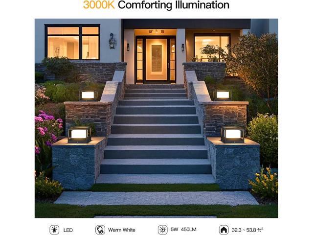 Outdoor Post Lights Hard Wired, Modern 9.1' Column Light Waterproof Pillar Lamp 3000K LED Landscape Lighting Fixture Not Solar Fence Deck Cap...