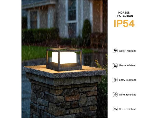 Outdoor Post Lights Hard Wired, Modern 9.1' Column Light Waterproof Pillar Lamp 3000K LED Landscape Lighting Fixture Not Solar Fence Deck Cap...