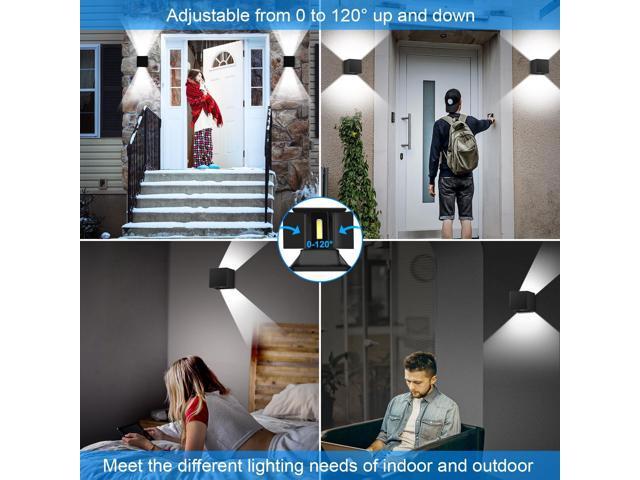 ledmo 20W High Power Modern Outdoor Wall Sconce Light Creative Adjustable Beam Square Up and Down Exterior Wall Lights Fixture Anti-Rust Aluminum...